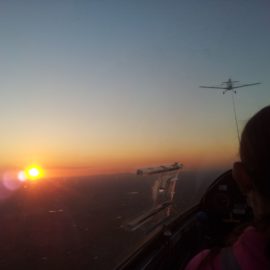 Sunset while gliding